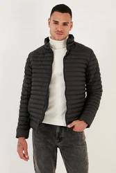 Buratti Kurzjacke Slim Fit Schwarz/Dunkelrot/Dunkelgrau