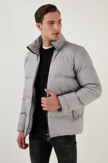 Buratti Winterjacke Slim Fit Grau/Hellgrau