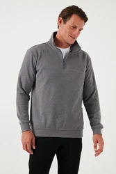 Buratti Sweatshirt Regular Fit Hellgrau/Dunkelgrau/Grau