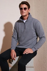 Buratti Sweatshirt Regular Fit Hellgrau/Dunkelgrau/Grau