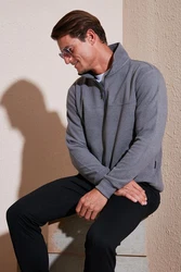 Buratti Sweatshirt Regular Fit Hellgrau/Dunkelgrau/Grau