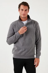 Buratti Sweatshirt Regular Fit Hellgrau/Dunkelgrau/Grau