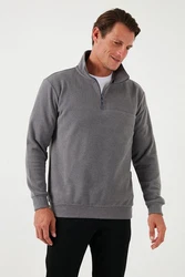Buratti Sweatshirt Regular Fit Hellgrau/Dunkelgrau/Grau
