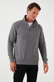 Buratti Sweatshirt Regular Fit Hellgrau/Dunkelgrau/Grau