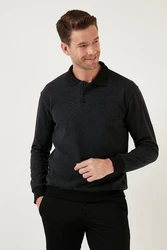 Buratti Sweatshirt Regular Fit Schwarz/Dunkelgrau/Rot/Grau