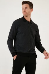 Buratti Sweatshirt Regular Fit Schwarz/Dunkelgrau/Rot/Grau