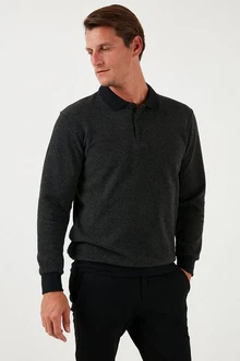Buratti Sweatshirt Regular Fit Dunkelgrau/Schwarz/Grau/Hellgrau
