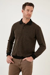 Buratti Sweatshirt Regular Fit Dunkelgrün/Braun/Khaki/Dunkelbraun