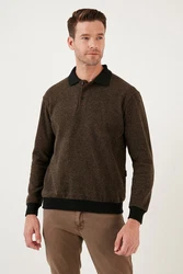 Buratti Sweatshirt Regular Fit Dunkelgrün/Braun/Khaki/Dunkelbraun