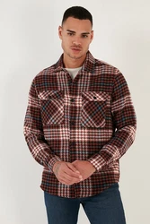 Buratti Langarmhemd Regular Fit Rot/Braun/Dunkelrot