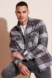 Buratti Langarmhemd Regular Fit Hellblau/Braun/Grau/Rot/Grün