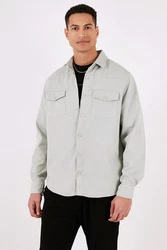 Buratti Langarmhemd Regular Fit Hellgrün/Hellgrau/Grau/Hellblau/Grün/Khaki