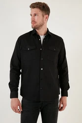 Buratti Langarmhemd Regular Fit Schwarz