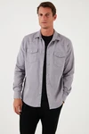 Buratti Langarmhemd Regular Fit Hellgrau/Lila/Grau Buratti Langarmhemd Regular Fit Hellgrau/Lila/Grau