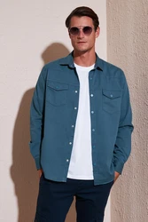 Buratti Langarmhemd Regular Fit Blau/Türkis/Hellblau