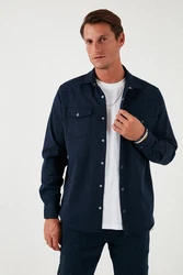 Buratti Langarmhemd Regular Fit Dunkelblau/Hellblau/Blau