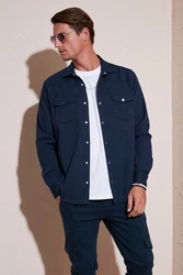 Buratti Langarmhemd Regular Fit Dunkelblau/Hellblau/Blau