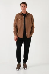 Buratti Langarmhemd Regular Fit Khaki/Braun/Beige/Dunkelbraun
