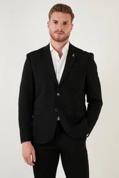 Buratti Jackett Regular Fit Schwarz/Hellblau/Dunkelgrau