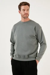 Buratti Sweatshirt Regular Fit Dunkelgrün/Dunkelgrau/Hellgrau/Grau/Hellgrün