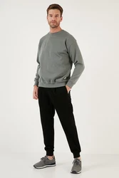 Buratti Sweatshirt Regular Fit Dunkelgrün/Dunkelgrau/Hellgrau/Grau/Hellgrün