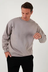 Buratti Sweatshirt Regular Fit Grau/Hellgrau/Khaki/Braun/Beige