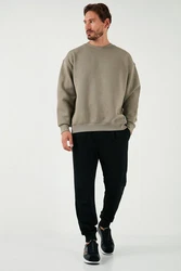 Buratti Sweatshirt Regular Fit Khaki/Beige/Dunkelgrün