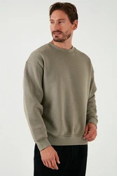 Buratti Sweatshirt Regular Fit Khaki/Beige/Dunkelgrün