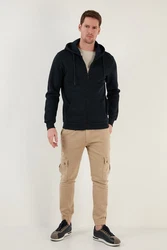 Buratti Sweatshirt Regular Fit Dunkelblau/Schwarz/Hellblau