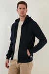 Buratti Sweatshirt Regular Fit Dunkelblau/Schwarz/Hellblau
