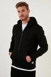 Buratti Sweatshirt Regular Fit Schwarz/Hellblau