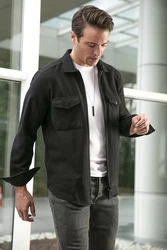 Buratti Langarmhemd Slim Fit Schwarz