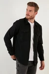 Buratti Langarmhemd Slim Fit Schwarz