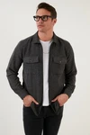 Buratti Langarmhemd Slim Fit Dunkelgrau/Hellgrau/Grau