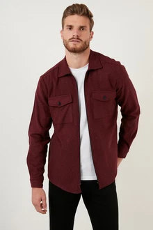 Buratti Langarmhemd Slim Fit Dunkelrot/Bordeaux Buratti Langarmhemd Slim Fit Dunkelrot/Bordeaux