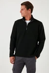 Buratti Fleecepullover Slim Fit Schwarz/Grau