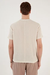Buratti Langarmhemd Regular Fit Khaki/Beige/Weiß/Creme