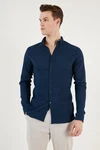 Buratti Langarmhemd Regular Fit Dunkelblau/Hellblau