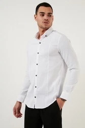 Buratti Langarmhemd Regular Fit Weiß/Creme