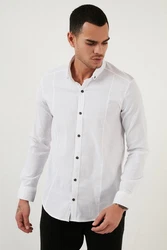 Buratti Langarmhemd Regular Fit Weiß/Creme
