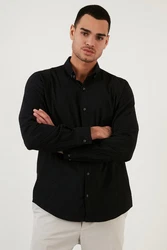 Buratti Langarmhemd Regular Fit Schwarz