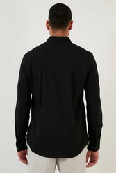 Buratti Langarmhemd Regular Fit Schwarz