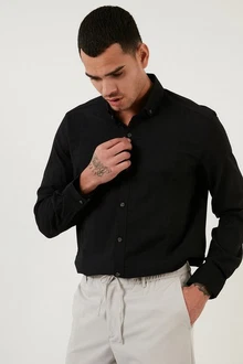 Buratti Langarmhemd Regular Fit Schwarz Buratti Langarmhemd Regular Fit Schwarz
