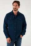 Buratti Langarmhemd Regular Fit Dunkelblau/Hellblau