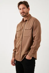 Buratti Langarmhemd Regular Fit Braun/Beige/Khaki