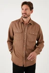 Buratti Langarmhemd Regular Fit Braun/Beige/Khaki