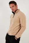 Buratti Fleecepullover Slim Fit Braun/Beige/Rot/Khaki