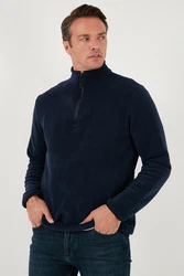 Buratti Fleecepullover Slim Fit Dunkelblau