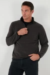 Buratti Fleecepullover Slim Fit Dunkelgrau/Grau/Schwarz/Braun/Dunkelgrün