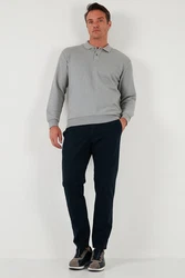 Buratti Sweatshirt Regular Fit Grau/Hellgrau